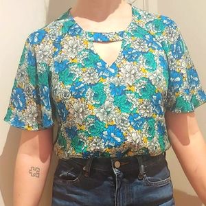 Banana Republic Flutter Sleeve Blouse, Floral